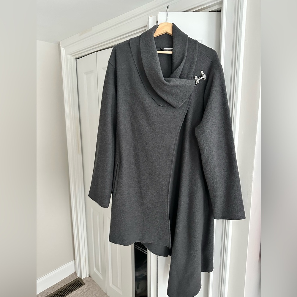 Garnet Hill Asymmetrical Boiled Wool Coat